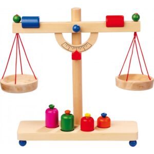 Balance en bois + Poids Montessori